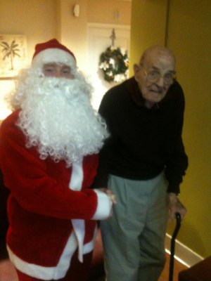 New Council Members Sworn In, Charter Amendment Moves Forward Mayor Elect Steve Williams as "Santa" with His Father at Manor.